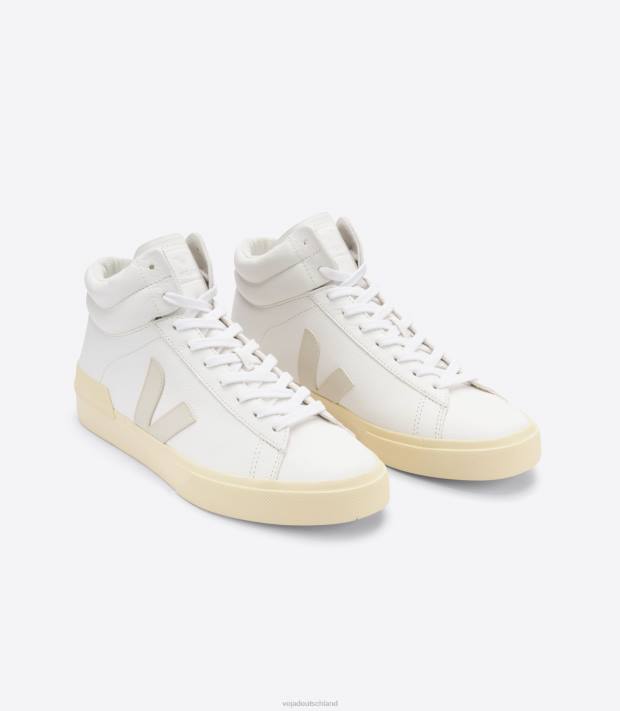 Schuhe VHJD75 Männer Veja Minotaurus chromfreies Leder, weiße Pierre-Butter