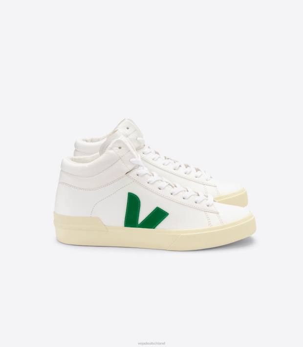 Schuhe VHJD76 Männer Veja Chromfreies Minotaurus-Leder, weiße Smaragdbutter