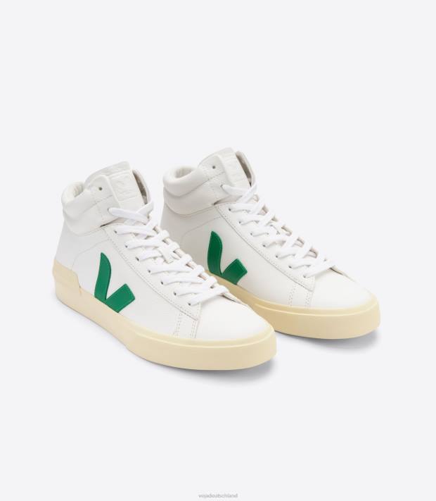 Schuhe VHJD76 Männer Veja Chromfreies Minotaurus-Leder, weiße Smaragdbutter