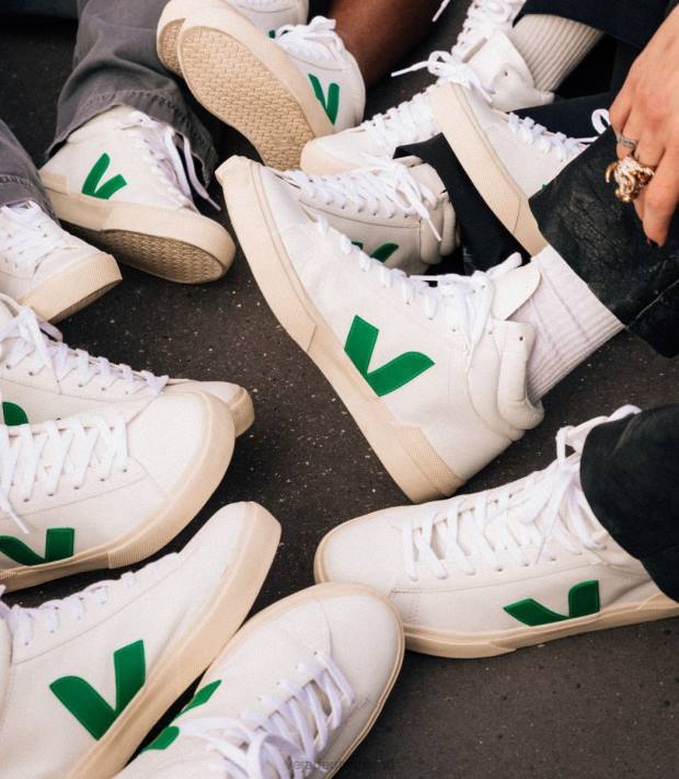 Schuhe VHJD76 Männer Veja Chromfreies Minotaurus-Leder, weiße Smaragdbutter