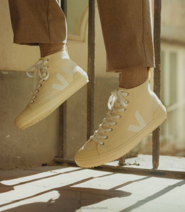 Schuhe VHJD162 Männer Veja Nova HT Canvas Butterweiße Buttersohle