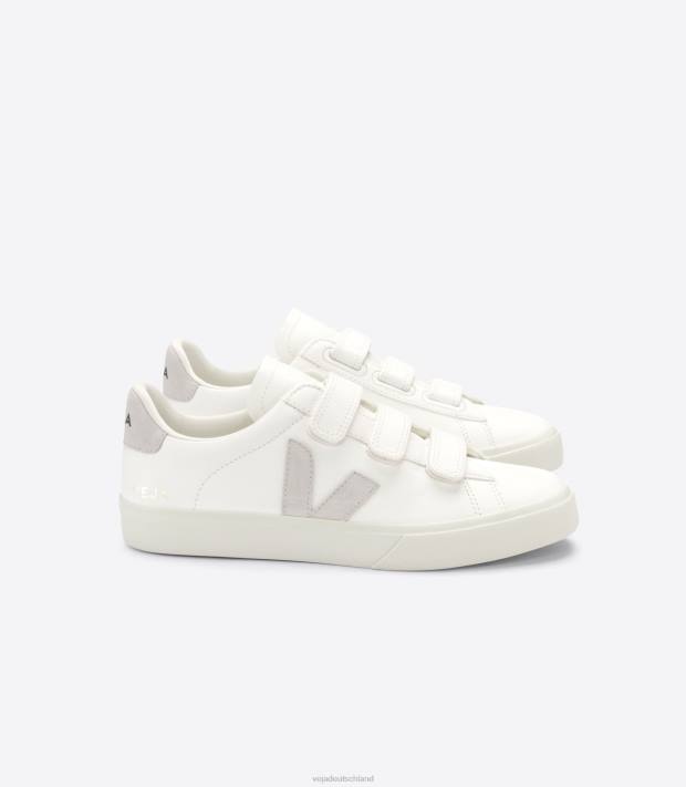 Schuhe VHJD108 Männer Veja Recife chromfreies Leder weiß natur