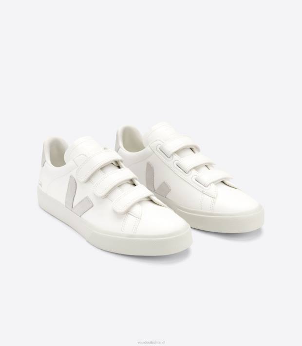 Schuhe VHJD108 Männer Veja Recife chromfreies Leder weiß natur