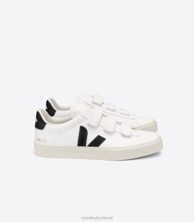 Schuhe VHJD110 Männer Veja Recife chromfreies Leder weiß schwarz