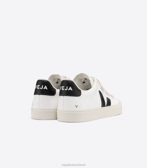 Schuhe VHJD110 Männer Veja Recife chromfreies Leder weiß schwarz