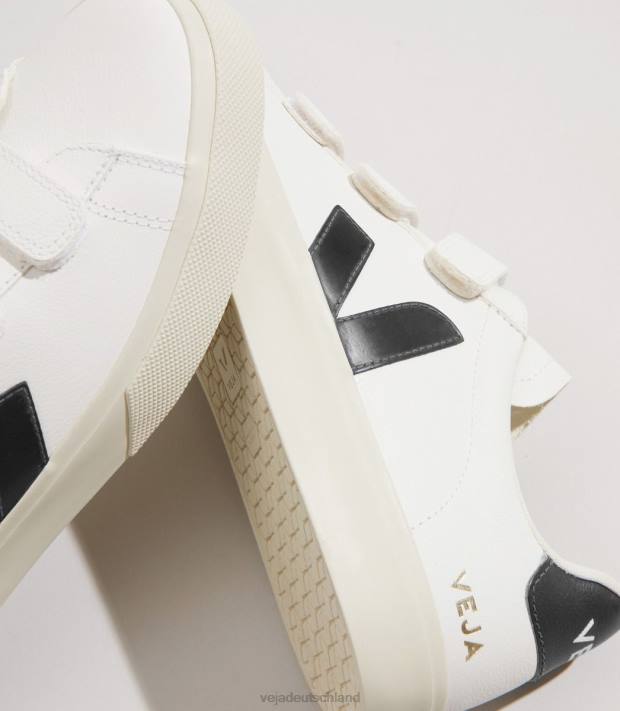 Schuhe VHJD110 Männer Veja Recife chromfreies Leder weiß schwarz