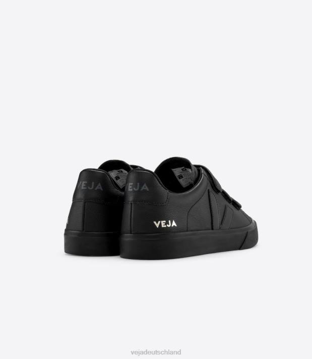 Schuhe VHJD111 Männer Veja Recife chromfreies Leder komplett schwarz