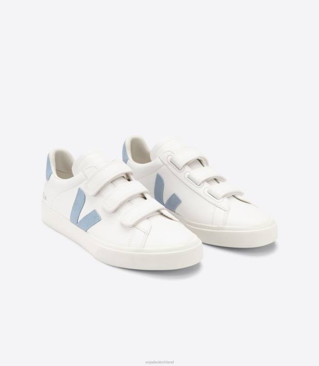 Schuhe VHJD116 Männer Veja Recife chromfreies Leder, weißer Stahl