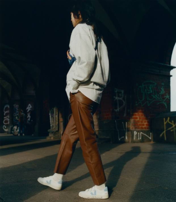 Schuhe VHJD116 Männer Veja Recife chromfreies Leder, weißer Stahl
