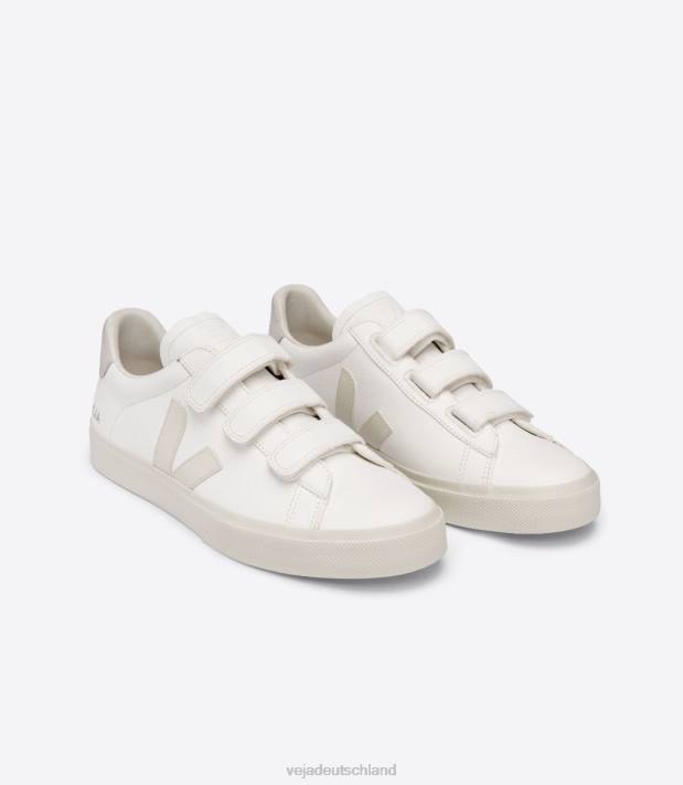 Schuhe VHJD117 Männer Veja Recife chromfreies Leder weiß Pierre Natur