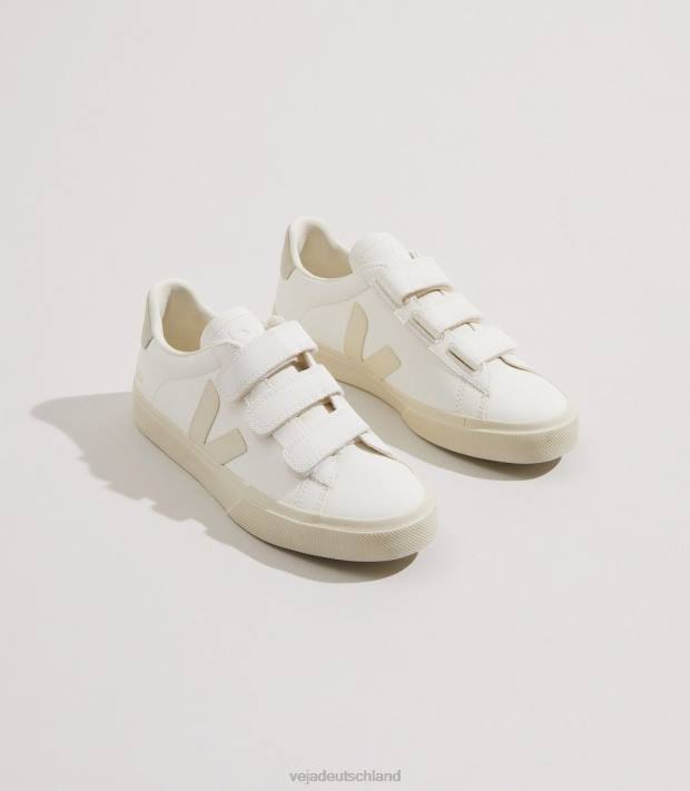 Schuhe VHJD117 Männer Veja Recife chromfreies Leder weiß Pierre Natur