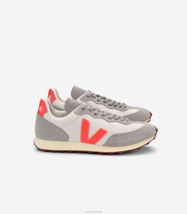 Schuhe VHJD106 Männer Veja Rio Branco Hexamesh Kies orange grau