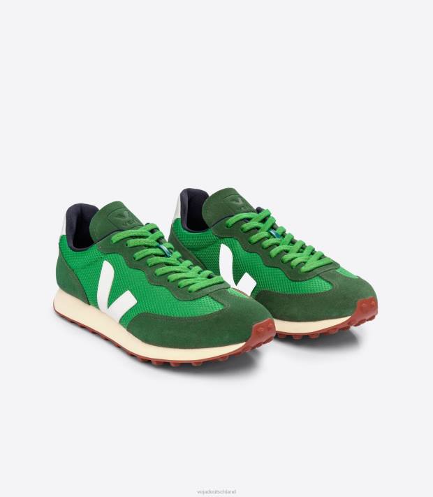 Schuhe VHJD95 Männer Veja Rio Branco Alveomesh Smaragdweiß
