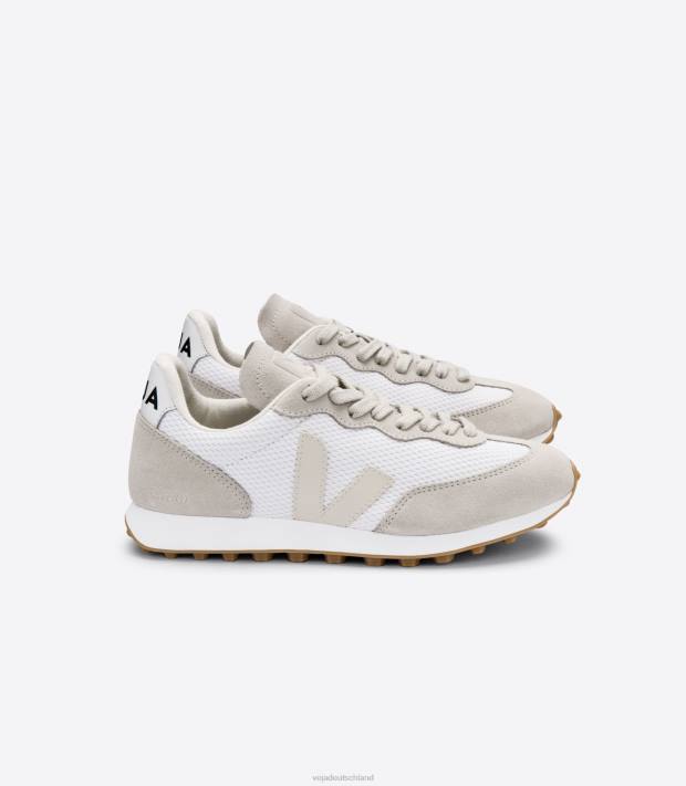 Schuhe VHJD96 Männer Veja Rio Branco Alveomesh weißer Pierre natürlich