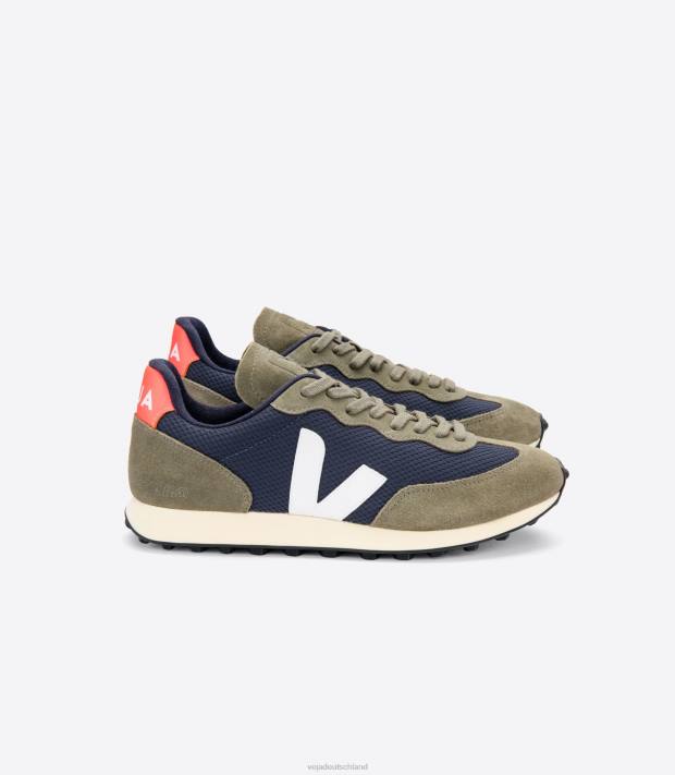 Schuhe VHJD99 Männer Veja Rio Branco Alveomesh Nautico Weiß Orange Fluo