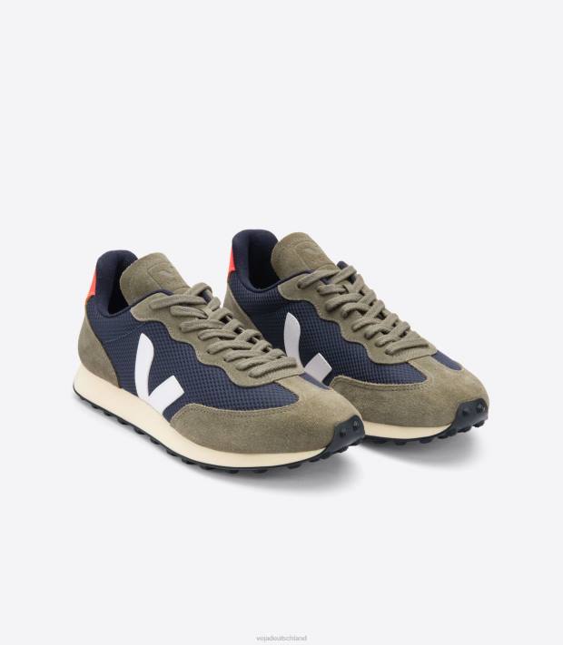 Schuhe VHJD99 Männer Veja Rio Branco Alveomesh Nautico Weiß Orange Fluo