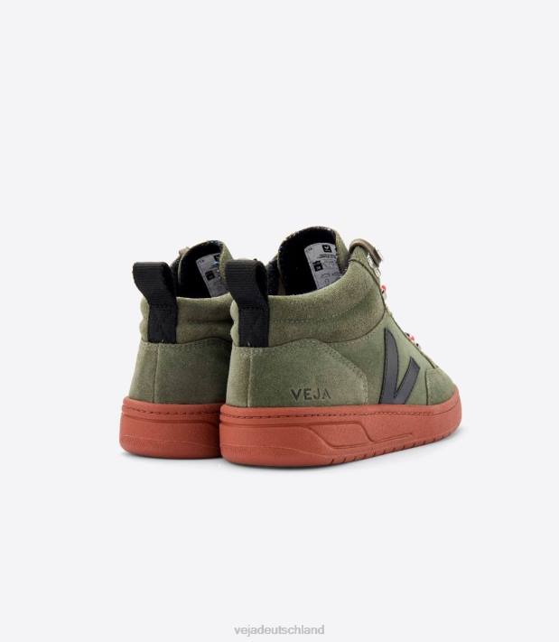 Schuhe VHJD120 Männer Veja Roraima-Wildleder, olivschwarze Rostsohle
