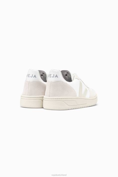 Schuhe VHJD44 Männer Veja V-10 B-Mesh, weißer natürlicher Pierre