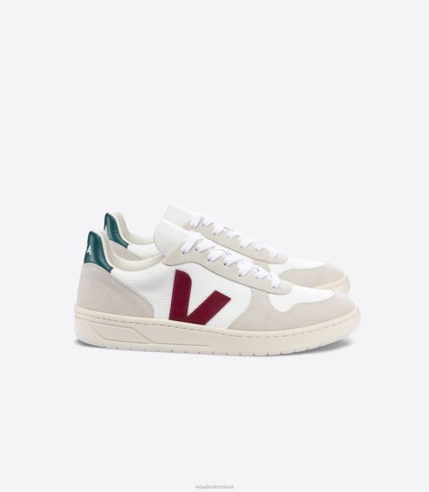 Schuhe VHJD45 Männer Veja V-10 B-Mesh, weiß, Marsala, Bretagne