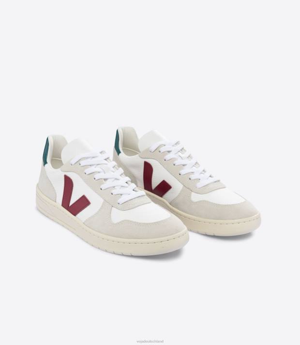 Schuhe VHJD45 Männer Veja V-10 B-Mesh, weiß, Marsala, Bretagne