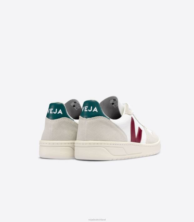 Schuhe VHJD45 Männer Veja V-10 B-Mesh, weiß, Marsala, Bretagne