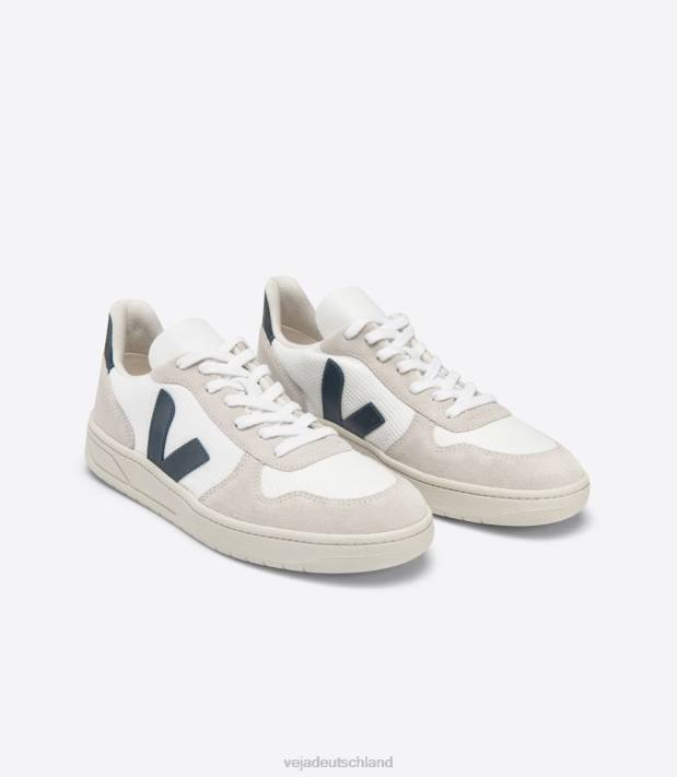 Schuhe VHJD46 Männer Veja V-10 B-Mesh weiß Nautico