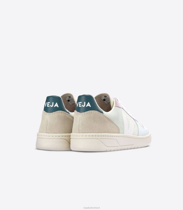 Schuhe VHJD53 Männer Veja V-10 Wildleder Jadeweiß Multico