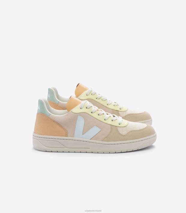 Schuhe VHJD54 Männer Veja V-10 Wildleder Zobel Menthol Multico
