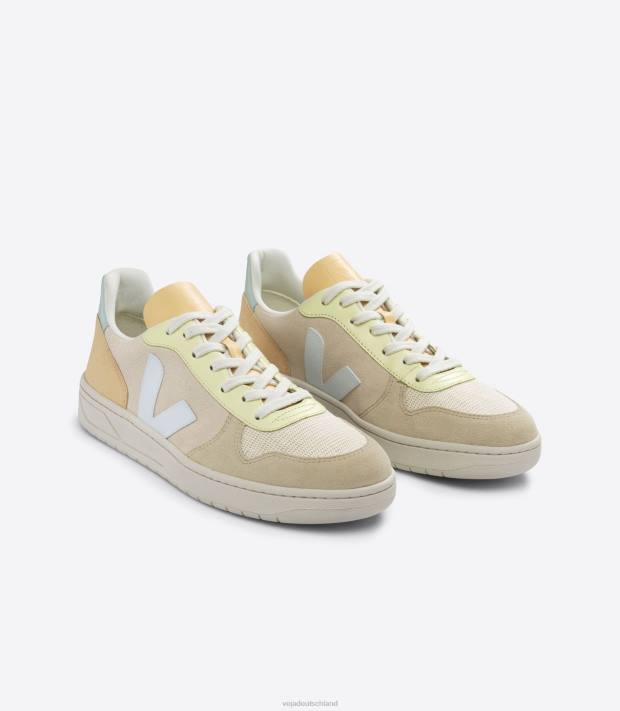 Schuhe VHJD54 Männer Veja V-10 Wildleder Zobel Menthol Multico