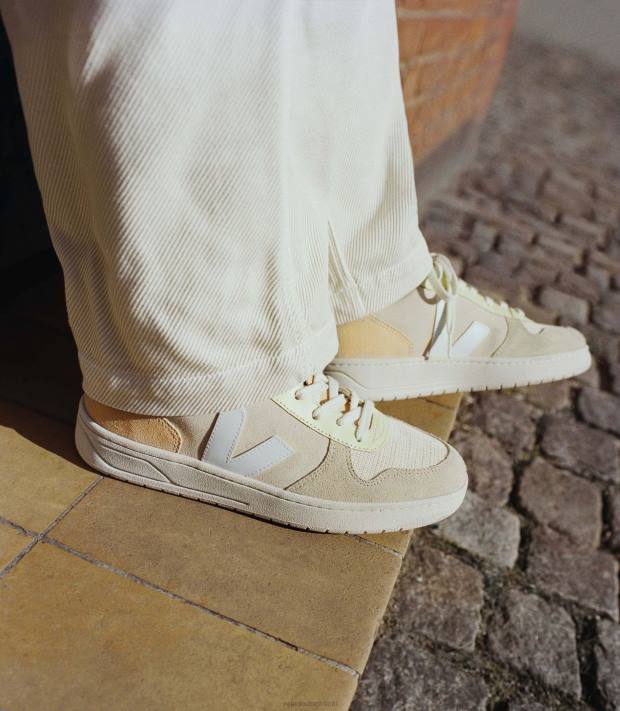 Schuhe VHJD54 Männer Veja V-10 Wildleder Zobel Menthol Multico