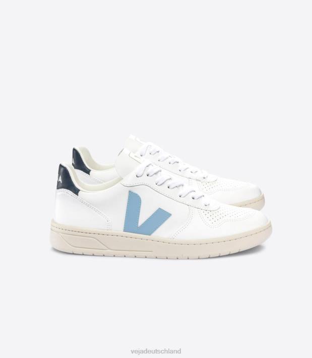Schuhe VHJD55 Männer Veja V-10 CWL Weißer Stahl Nautico