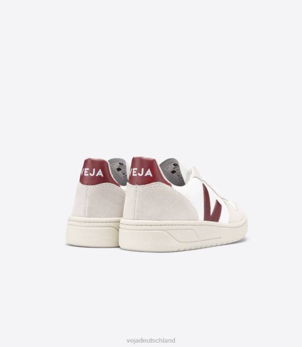 Schuhe VHJD57 Männer Veja V-10 B-Mesh, weiß, natürlich, Marsala