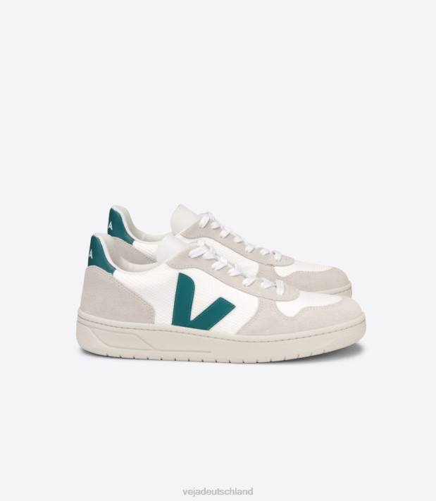 Schuhe VHJD58 Männer Veja V-10 B-Mesh, weiße Bretagne
