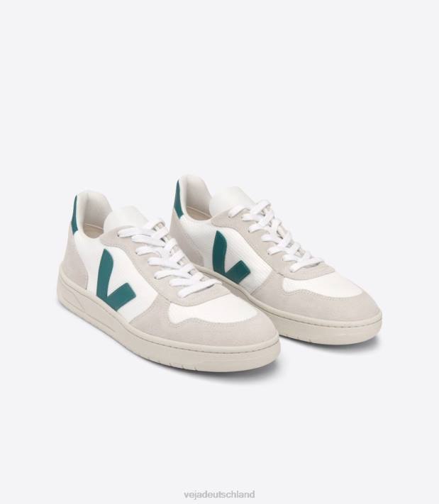 Schuhe VHJD58 Männer Veja V-10 B-Mesh, weiße Bretagne