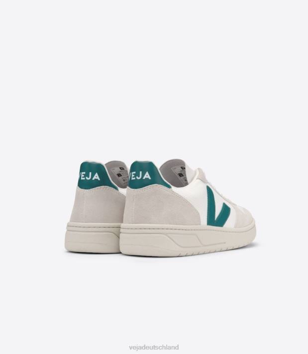 Schuhe VHJD58 Männer Veja V-10 B-Mesh, weiße Bretagne