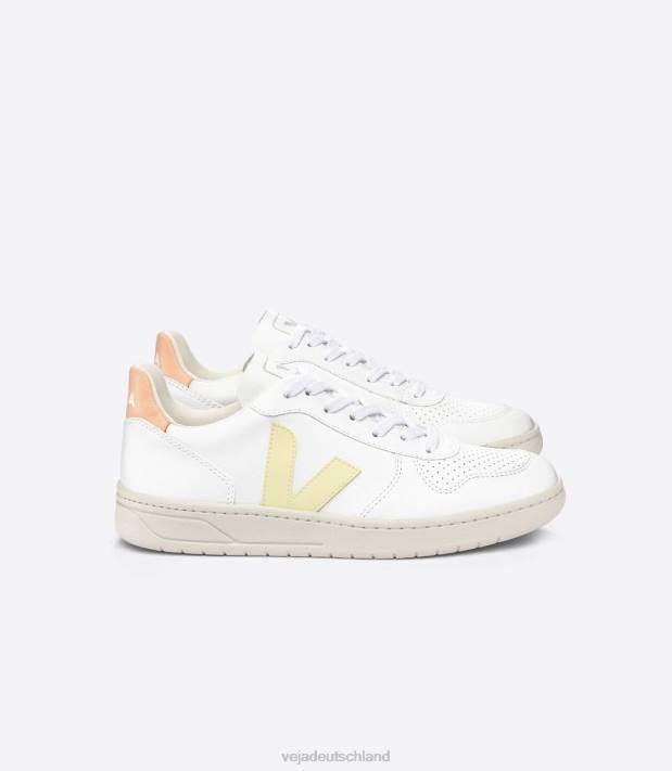 Schuhe VHJD59 Männer Veja v-10 cwl weißer Sonnenpfirsich