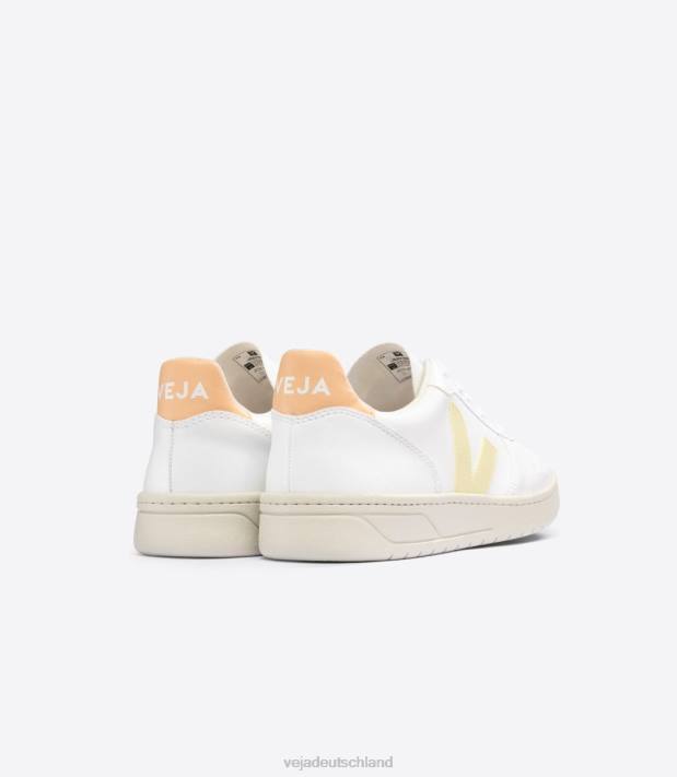 Schuhe VHJD59 Männer Veja v-10 cwl weißer Sonnenpfirsich