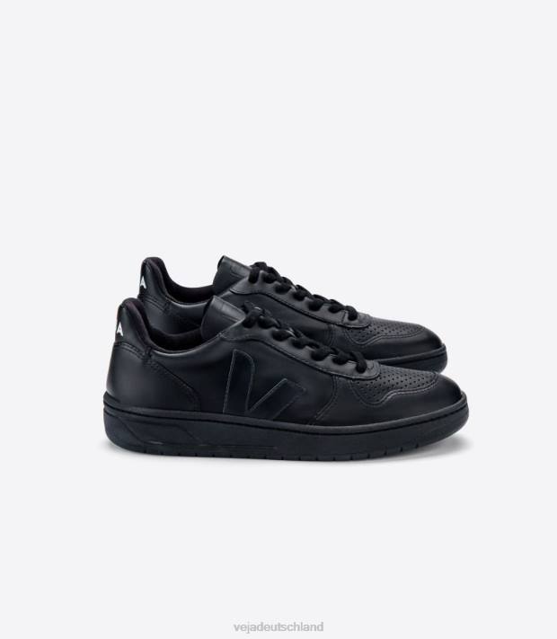 Schuhe VHJD65 Männer Veja V-10 CWL schwarz schwarze Sohle