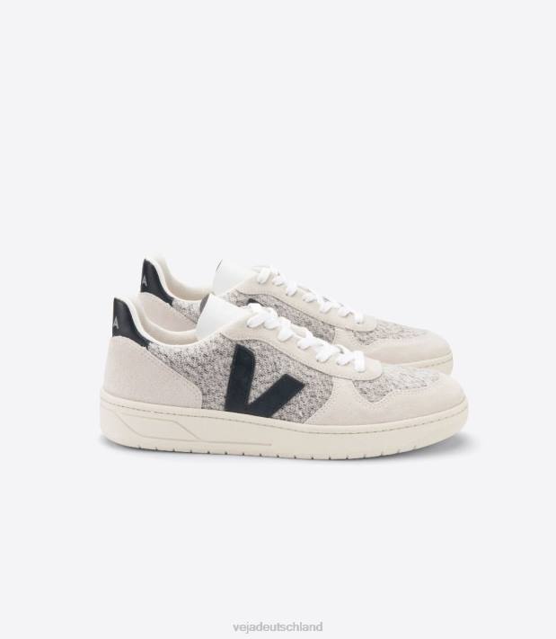 Schuhe VHJD67 Männer Veja V-10 Flanell schneeschwarz