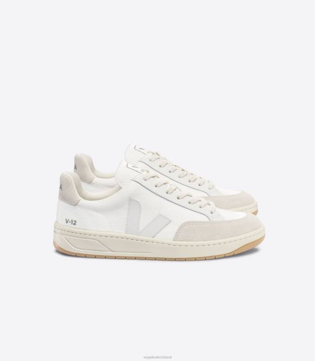Schuhe VHJD28 Männer Veja V-12 B-Mesh weiß natur