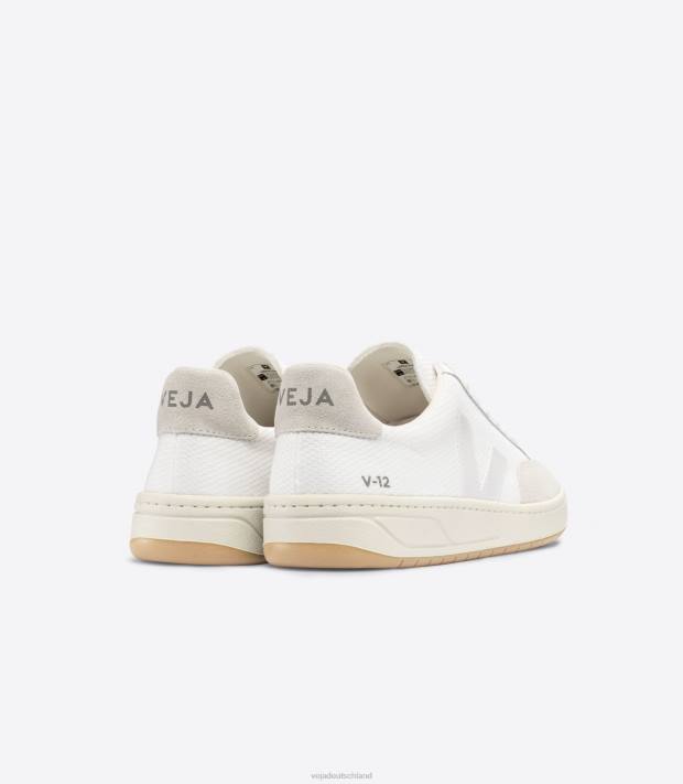 Schuhe VHJD28 Männer Veja V-12 B-Mesh weiß natur