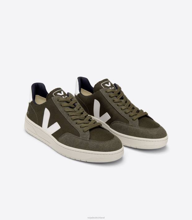 Schuhe VHJD30 Männer Veja v-12 veganes B-Mesh olivweiß