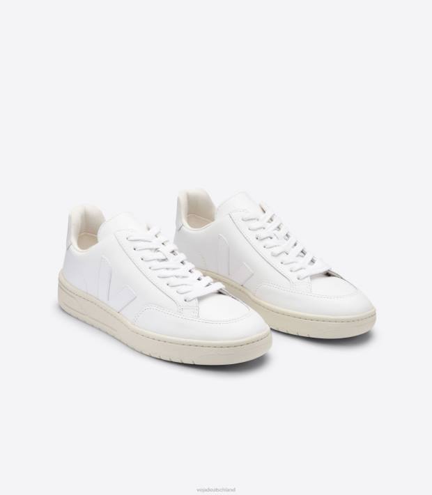 Schuhe VHJD33 Männer Veja V-12 Leder weiß
