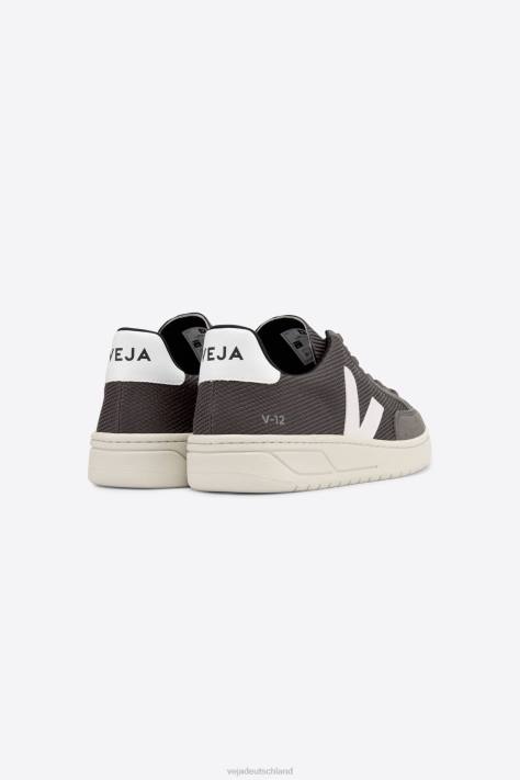 Schuhe VHJD37 Männer Veja V-12 veganes B-Mesh-Grafitweiß
