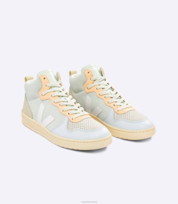 Schuhe VHJD82 Männer Veja V-15 Wildleder Jadeweiß Multico