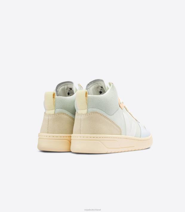 Schuhe VHJD82 Männer Veja V-15 Wildleder Jadeweiß Multico
