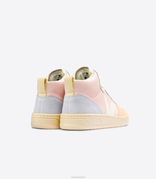 Schuhe VHJD86 Männer Veja V-15 Leder, Blütenblattweiß, Multico