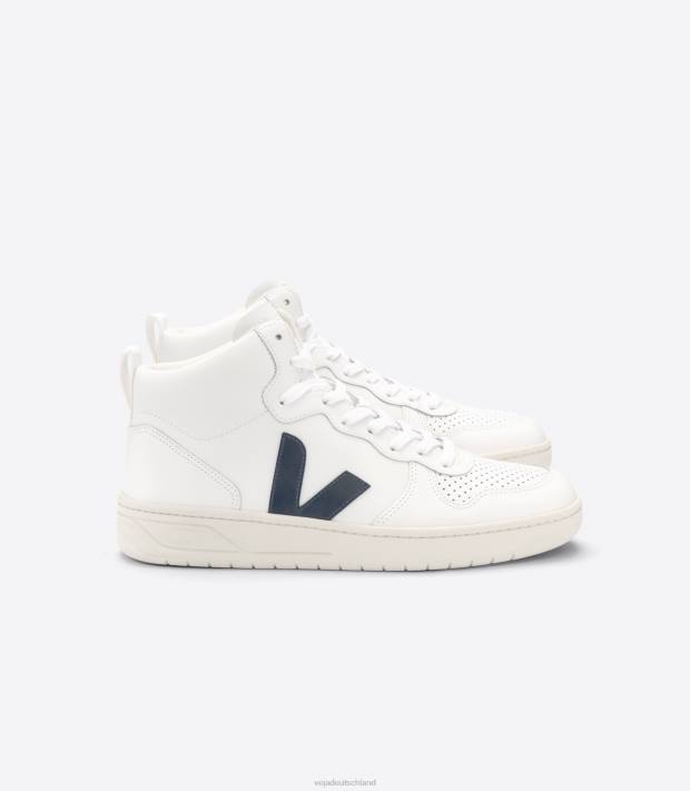 Schuhe VHJD87 Männer Veja V-15 Leder weiß Nautico