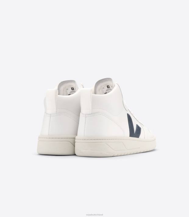 Schuhe VHJD87 Männer Veja V-15 Leder weiß Nautico